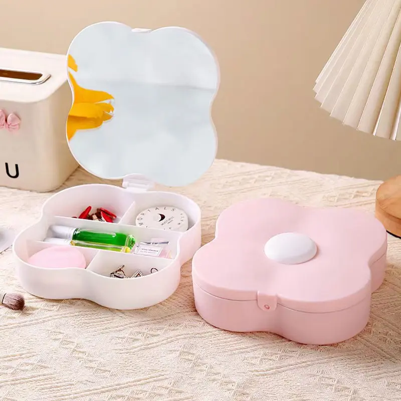 Porte-bijoux avec miroir et compartiments 