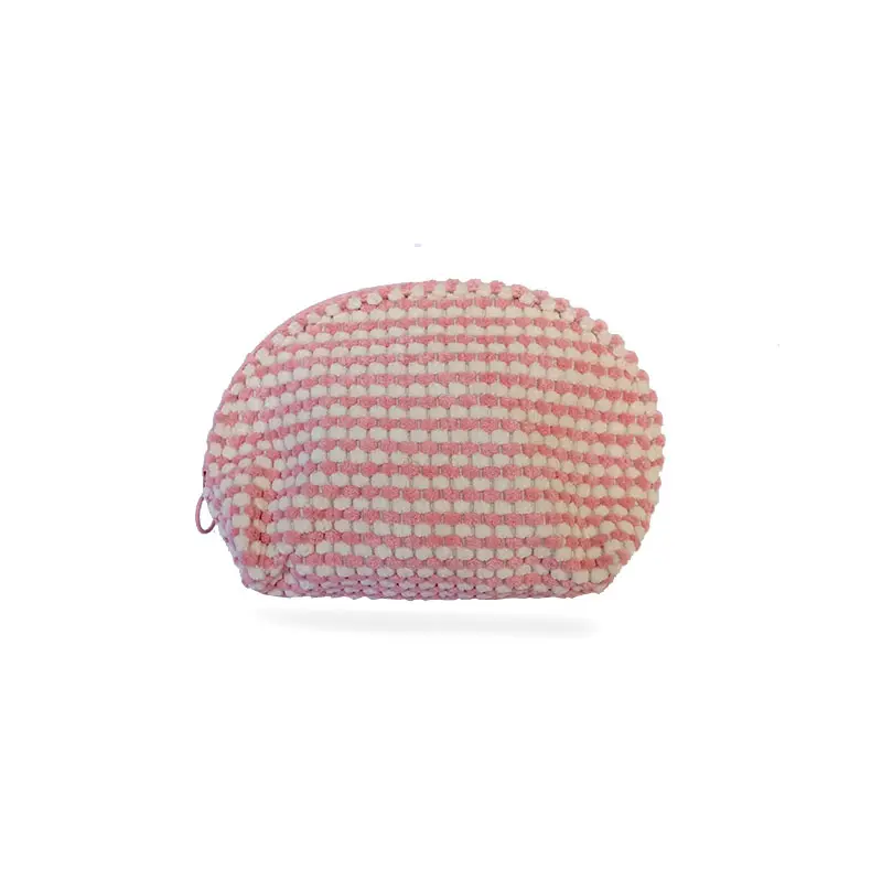 Trousse de maquillage Demi-ronde en tissu doux 