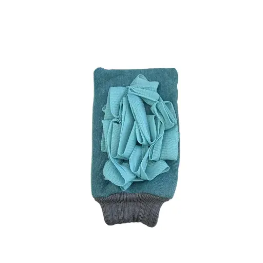 Gant exfoliant avec fleur