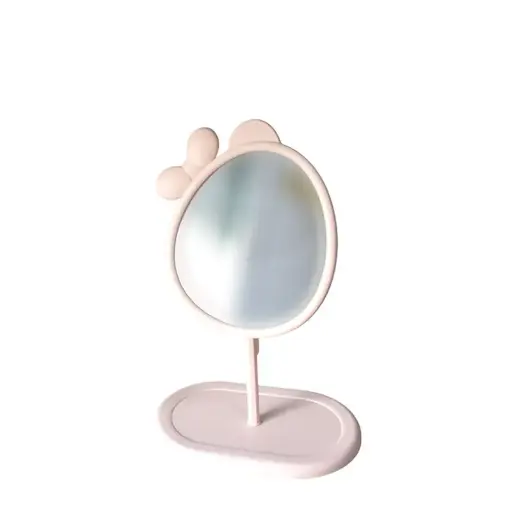 [MR7-8] Miroir ovale rose avec pied – déco papillon 